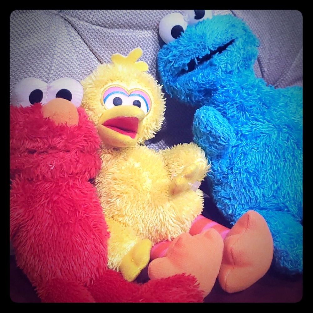 Trio of Sesame Street stuffed animals